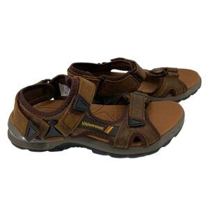 Visionreast Brown Hook & Loop Classic Sandals | Size 46EU